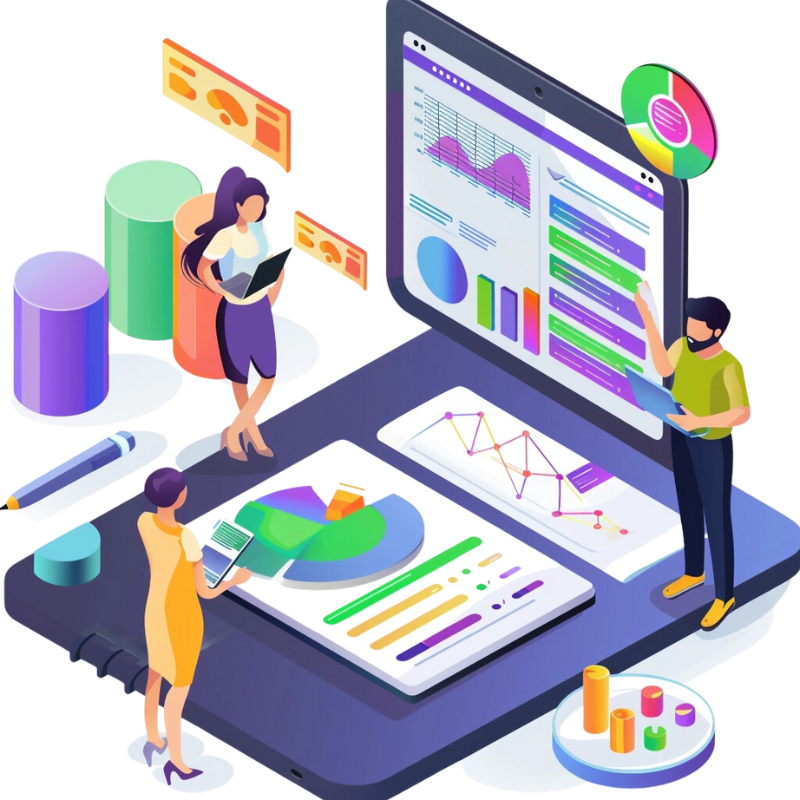 a group of people standing around a large computer