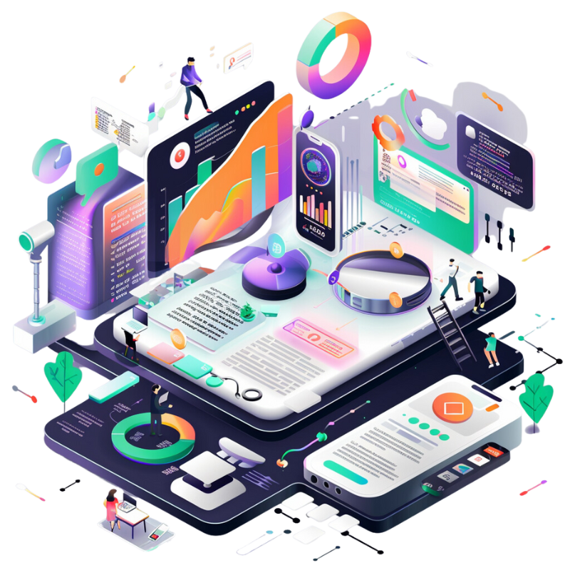 a computer screen with many different objects