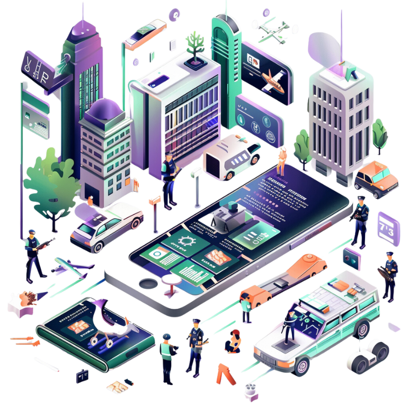 a screenshot of a mobile phone with a group of people and cars